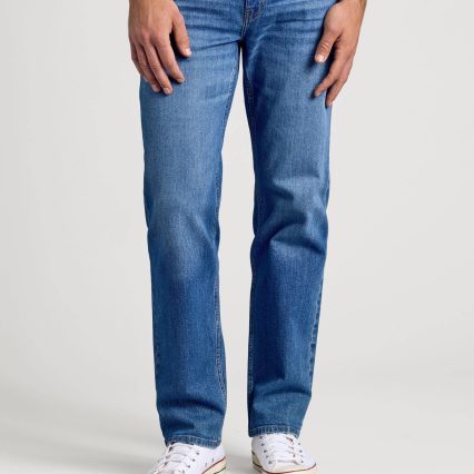 Medium Indigo Wash Straight Authentic Denim Jeans