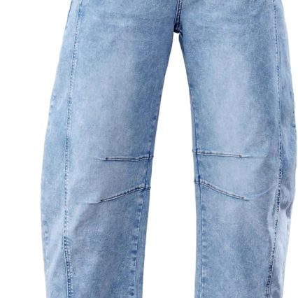 Jeans for Women Trendy High Waisted Wide Leg Baggy Cropped Relax Fit Stretch Denim Trouser Ankle Pants