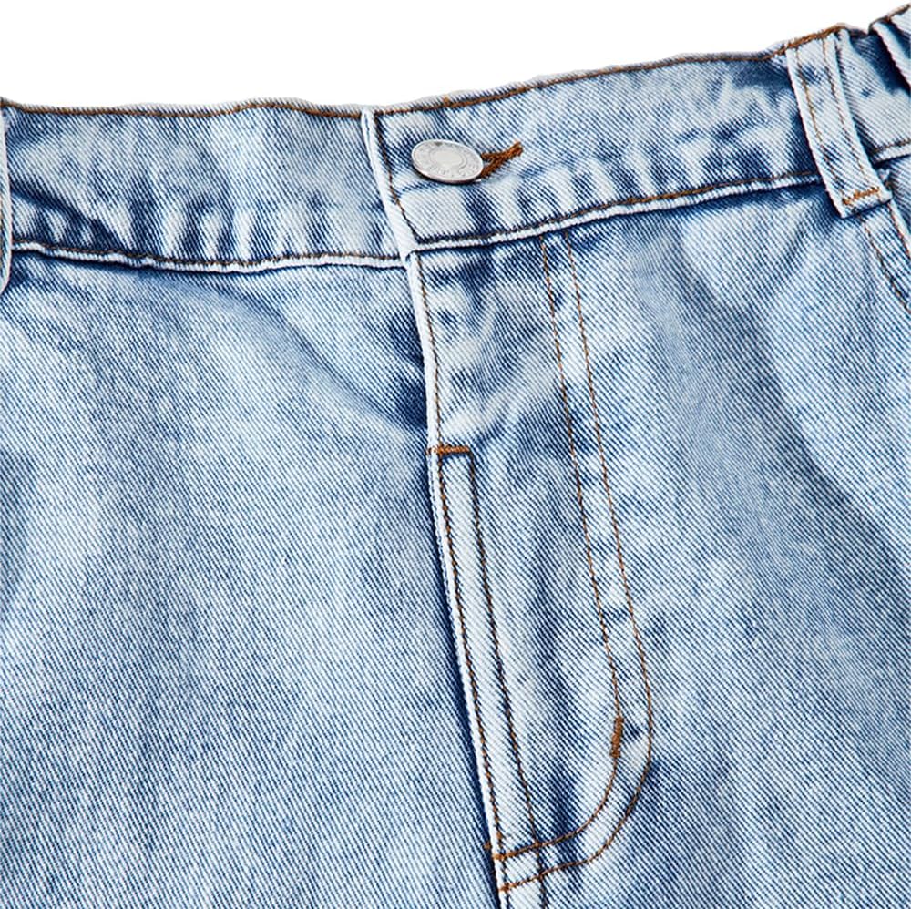 Girls Ripped Baggy Jeans - Elastic Waist Wide Leg Denim Pants with Pockets for Kids - Image 2