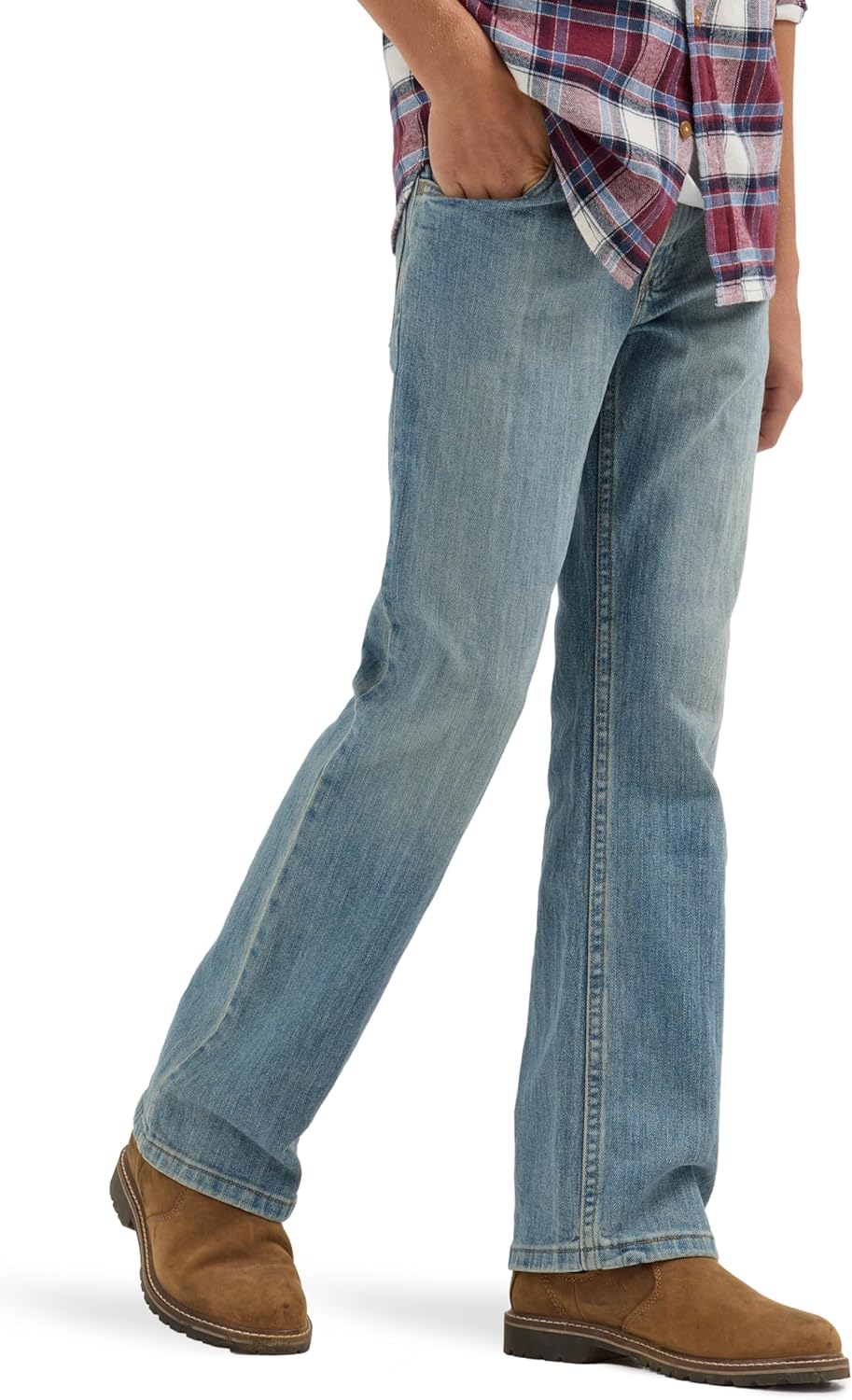 Boys' Boot Cut Jean, Stonewash Indigo, 10