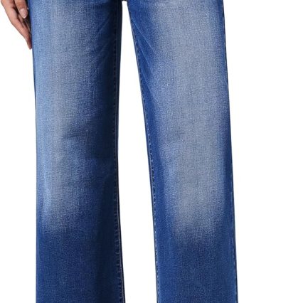 Women Wide Leg Jeans Casual High Waisted Stretchy Baggy Loose Long Trouser Jeans